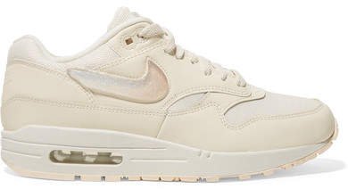 Air Max 1 Leather And Canvas Sneakers - Ivory