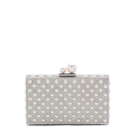 Silver and pearl clutch