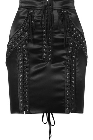 Dolce & Gabbana | Lace-up stretch-satin mini skirt | NET-A-PORTER.COM