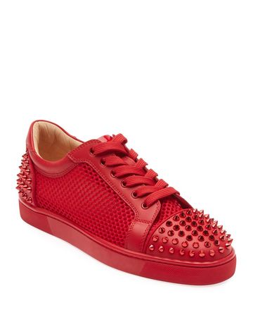 Christian Louboutin Seavaste Spiked Leather Low-Top Sneakers