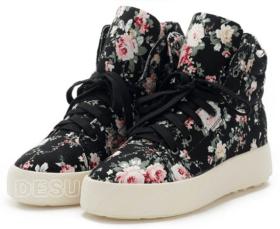 Black Floral Sneakers · desu · Online Store Powered by Storenvy