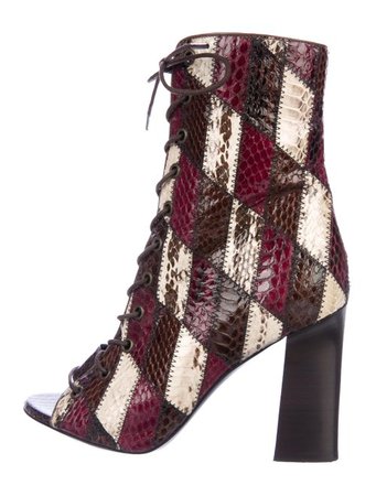 Barbara Bui Snakeskin Lace-Up Boots - Shoes - BAB26298 | The RealReal