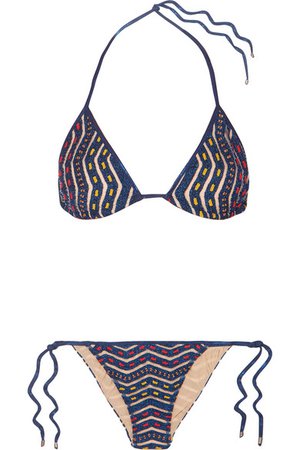 Missoni | Mare Donna metallic crochet-knit triangle bikini | NET-A-PORTER.COM