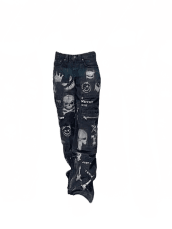 black emo grunge black jeans