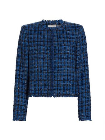 Shop Alice + Olivia Kidman Metallic Tweed Boxy Jacket | Saks Fifth Avenue