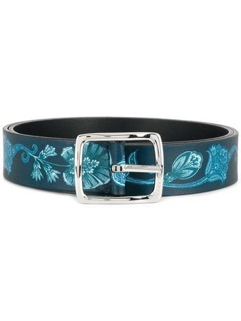 Etro branded print belt