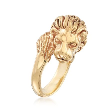 Ross-Simons Italian 18kt Yellow Gold Lion Head Ring