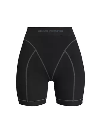 Shop Heron Preston Logo Seamed Bike Shorts | Saks Fifth Avenue