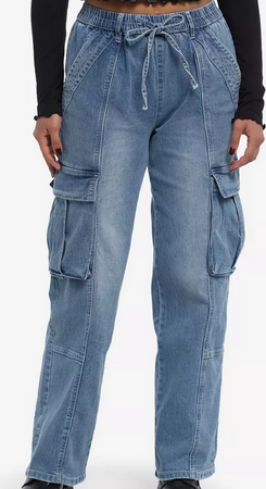 Hot Topic Social Collision Drawstring Cargo Jeans