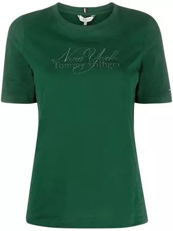 Tommy Hilfiger Script logo-embroidered T-shirt - Farfetch