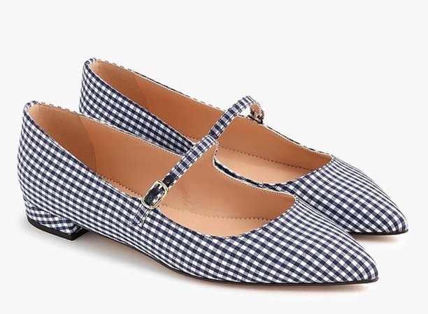 gingham Mary janes