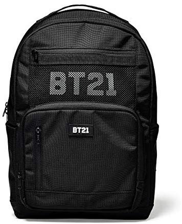 Amazon.com | BT21 Offical Merchandise by Line Friends - Mesh Backpack Travel School Book Bag, Black | Backpacks