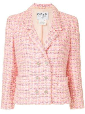 Pre-Owned CHANEL for Women pink blazer tweed jacket