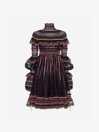 Alexander Mcqueen Sheer Knit Mini Dress