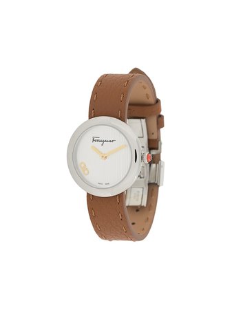 Salvatore Ferragamo Watches Signature leather-strap watch - FARFETCH