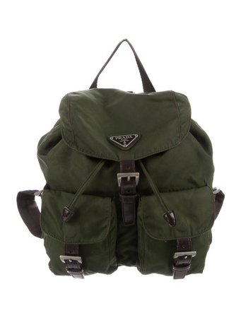 Prada Leather-Trimmed Vela Backpack - Handbags - PRA434943 | The RealReal