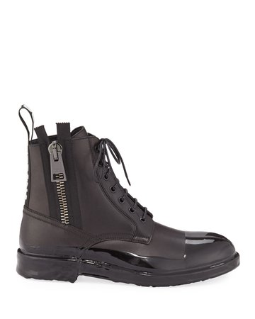 Dolce & Gabbana Cap-Toe Leather Combat Boots