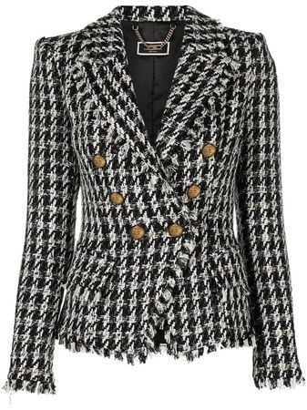 Elisabetta Franchi Houndstooth Pattern Tailored Blazer - Farfetch