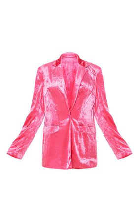 Hot Pink Longline Velvet Blazer | Co-Ords | PrettyLittleThing USA