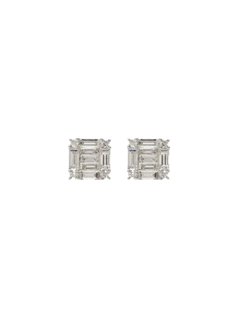SHAY 18kt white gold square diamond earrings