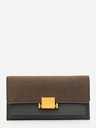 Two Tone PU Panel Wallet