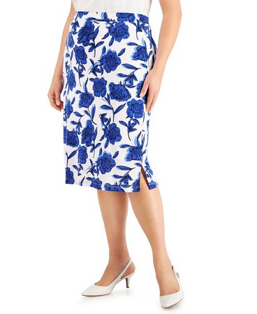 Kasper Plus Size Floral-Print Skirt & Reviews - Skirts - Women - Macy's