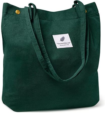 Amazon.com: Women Tote Bags Grocery Shoulder Bag Corduroy with Inner Pocket for Work Beach Lunch Travel Shopping Shopper Handbags : Home & Kitchen
