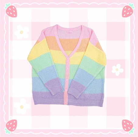 Rainbow cardigan Rainbow sweater Rainbow clothes fairy kei | Etsy