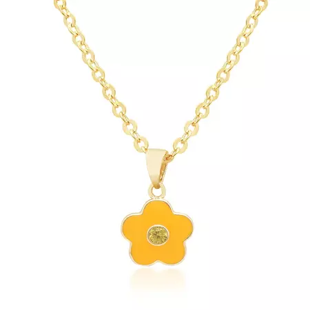 Flower with Crystal Necklace - Yellow – Lily Nily