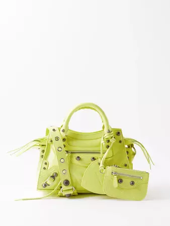 Yellow Neo Cagole XS studded leather cross-body bag | Balenciaga | MATCHESFASHION AU