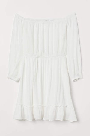 H&M+ Off-the-shoulder Dress - White
