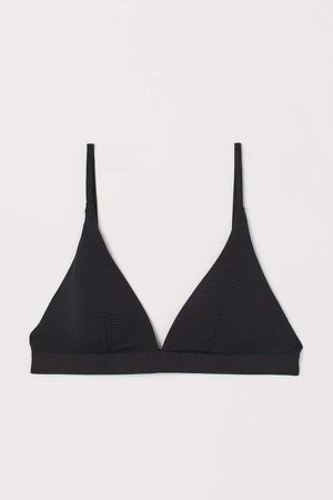 Padded Triangle Bikini Top - Black