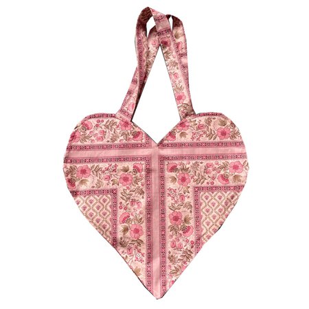 Studio Courtenay Bubblegum Pink Floral Print Heart Shaped Tote Bag
