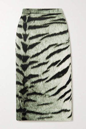 Santhony Zebra-print Crepe Pencil Skirt - Gray