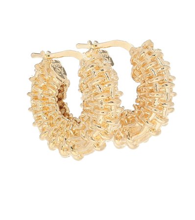 Bottega Veneta - 18kt gold-plated hoop earrings | Mytheresa