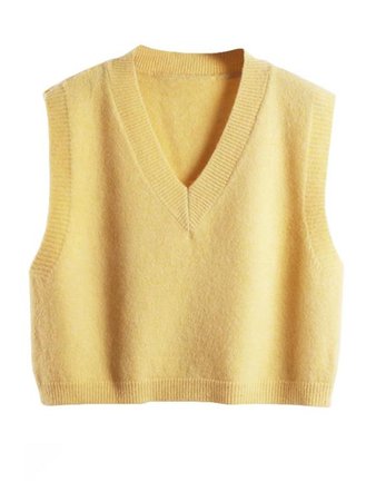 pale yellow seater vest
