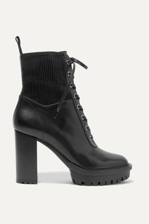 Black Martis 90 lace-up leather ankle boots | Gianvito Rossi | NET-A-PORTER