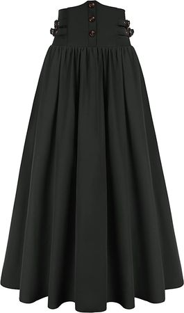 Amazon.com: Scarlet Darkness Women Steampunk Skirt High Waist Renaissance Long Skirt Smocked Skirt Black S : Clothing, Shoes & Jewelry
