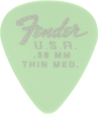 Fender 351 guitar pick Shape, Dura-Tone .58, Surf Green (12)