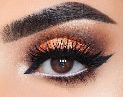 orange / black eye makeup