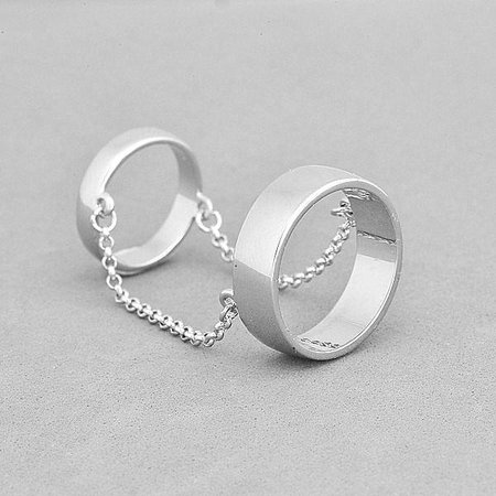 silver double ring