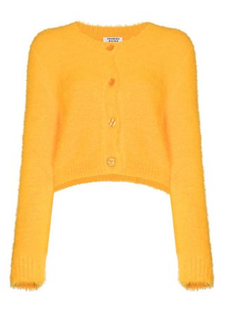 yellow fuzzy sweater