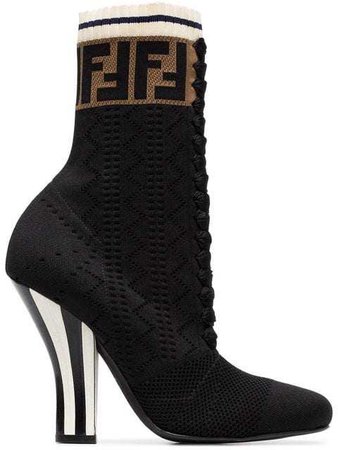 Fendi Logo lace-up 105 Sock Boots - Farfetch