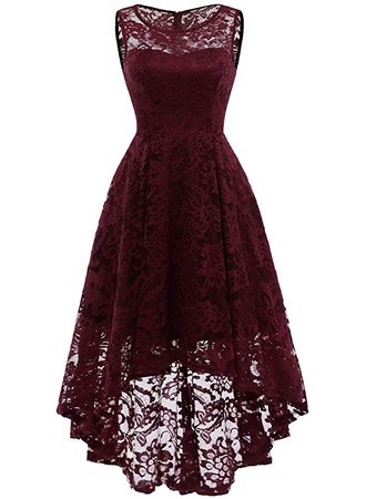 MUADRESS Women's Vintage Floral Lace Sleeveless Hi-Lo Cocktail Formal Swing Dress at Amazon Women’s Clothing store: