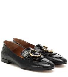Chloé Embossed Leather Loafers - Chloé | mytheresa