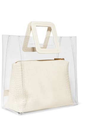 STAUD | Shirley PVC and croc-effect leather tote | NET-A-PORTER.COM
