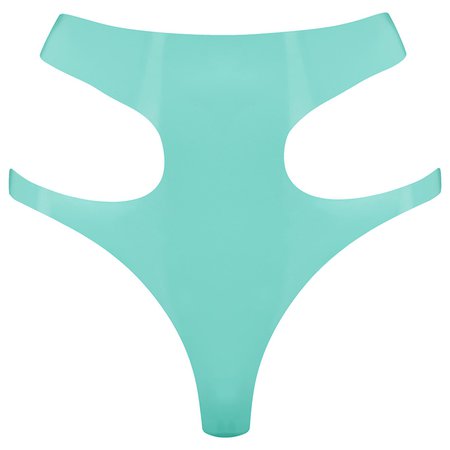 Latex Cut Out Thong - Green | Elissa Poppy | Wolf & Badger