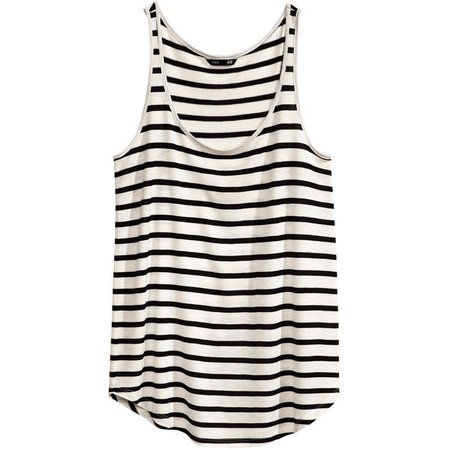 white and black striped tank top