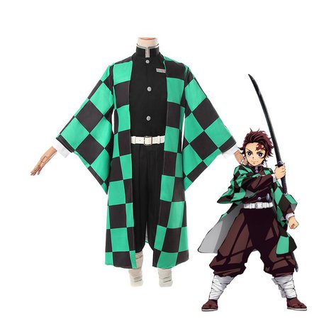 Anime Demon Slayer Kimetsu no Yaiba Tanjirou Kamado kimono Cosplay Costumes | Cosplay Clans
