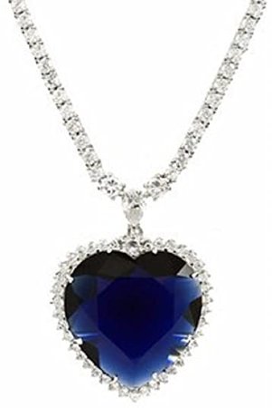 Eves Couture Sparkling Quality Swarovski Crystal Titanic Realistic Replica Blue Heart of The Ocean Necklace Pendant with Chain Perfect Gift Titanic Style Jewelry - Skin Safe Metal: Amazon.ca: Jewelry